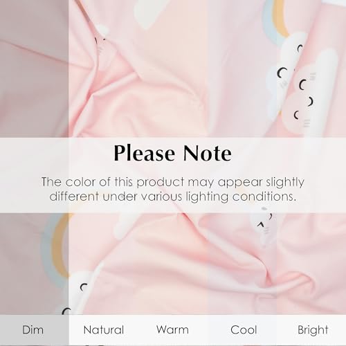 Salt Earth 100% Cotton 210TC Kids Bedsheet, Twin Sheets Set for Toddler Bed, 3 Piece Bedding Set Including Flat Sheet, Fitted Sheet, and Pillowcase, Themed Cute Sheets for Playful Kids Bed(Rainbow) Salt Earth