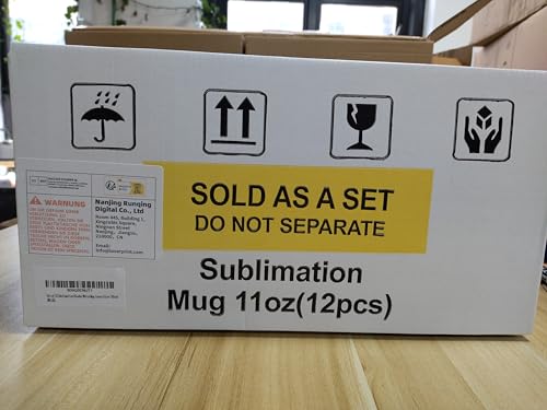Sumex 11oz Sublimation Blanks Mugs,Set of 12 Ceramic Coffee Mugs for Tea, Milk, Latte,Blue Inner and Handle Sumex