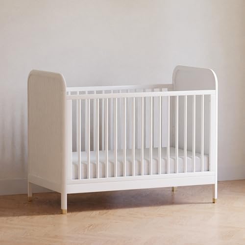 Namesake Brimsley Tambour 3-in-1 Convertible Crib in Warm White, GREENGUARD Gold Certified NAMESAKE