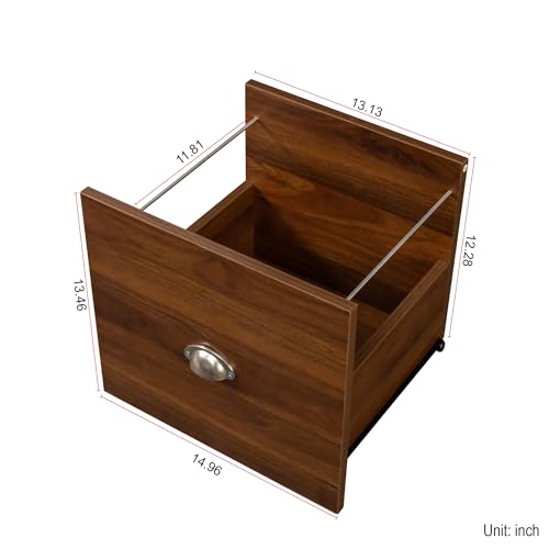 58" Vintage Desk with Hutch, Wood Home Office Executive Desk with Drawer, Printer Stand, Keyboard Tray, File Drawer, Storage Cabinet, Rustic Writing Computer Desk (Walnut, 57.68") HMYFGD