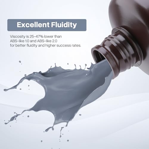 ELEGOO Upgraded ABS-Like 3D Printer 8k Resin 3.0, 405nm UV-Curing LCD Resin High Precision Fast Curing Non-Brittle Photopolymer Resin for LCD Printing Space Grey 1KG ELEGOO