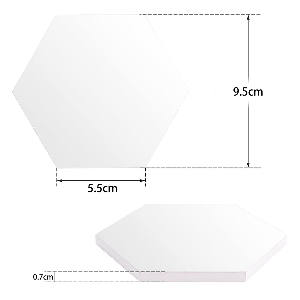 Sublimation Blanks Coasters for Drinks, Ceramic Drink Coaster with Cork Backing Pads Heat Transfer Cup Coaster for DIY Crafts Painting Home Decor, 6pcs Hexagon HooAMI