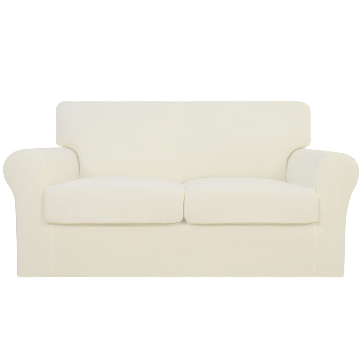 Easy-Going 3 Pieces Stretch Soft Couch Cover for Dogs - Washable Sofa Slipcover for 2 Separate Cushion Couch - Elastic Furniture Protector for Pets, Kids (Loveseat, Ivory) Easy-Going