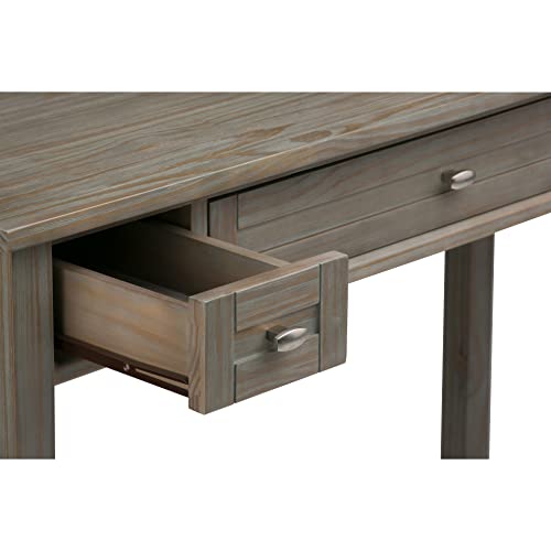 SIMPLIHOME Warm Shaker SOLID WOOD Rustic Modern 48 inch Wide Home Office Desk, Writing Table, Workstation, Study Table Furniture in Distressed Grey with 2 Drawers Simpli Home