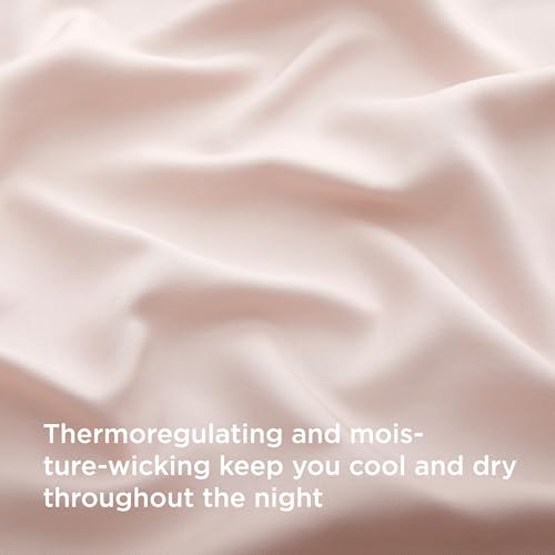Bedsure Cooling Sheets Twin, Rayon Derived from Bamboo, Breathable & Soft Twin Sheets Set, Deep Pocket Up to 16 Inches, Hotel Luxury Silky Bedding for Hot Sleepers, Pink Bedsure