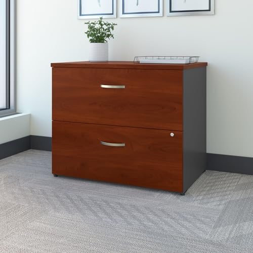 Bush Business Furniture Series C 2 Drawer Lateral File Cabinet, Locking Document Storage for Home or Professional Office, Hansen Cherry Bush Business Furniture
