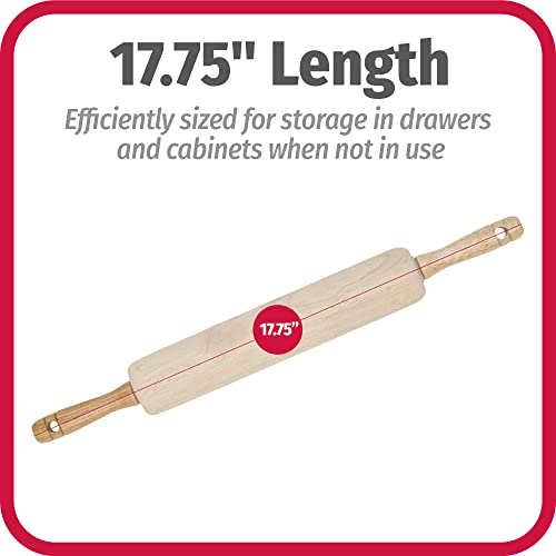 Goodcook 05717000817 Good Cook Classic Wood Rolling Pin, 1,23830 GoodCook