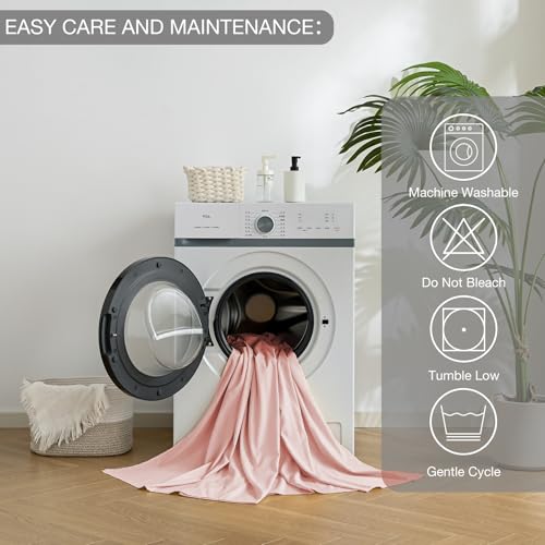 Yibeizi Twin Sheets Set, Pink Cooling Hypoallergenic Microfiber Single Bed Sheets, Soft Oeko-Tex Extra Deep Pocket Sheets & Pillowcases Wrinkle Free Bedsheets Yibeizi