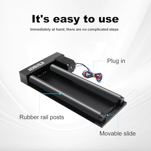 AENBUSLM Laser Engraver Rotary Roller, Y-Axis Rotary Roller 360° Rotation for Laser Engraver Engraving Cylindrical Objects Tumblers Cans Cups Bottles, Compatible with 99% of Laser Engraver AENBUSLM