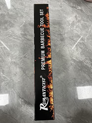 ROMANTICIST 28pc BBQ Accessories Set with Thermometer - The Very Best Grill Gift on Birthday Wedding - Heavy Duty Stainless Steel Grill Set in Case for Outdoor Cooking Camping Grilling Smoking ROMANTICIST