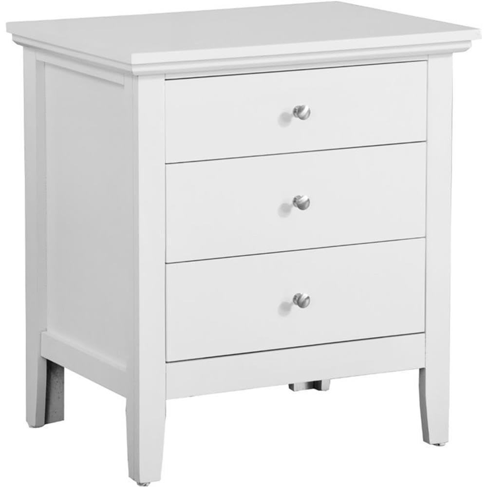 Glory Furniture Hammond 3 Drawer Nightstand in White Glory Furniture