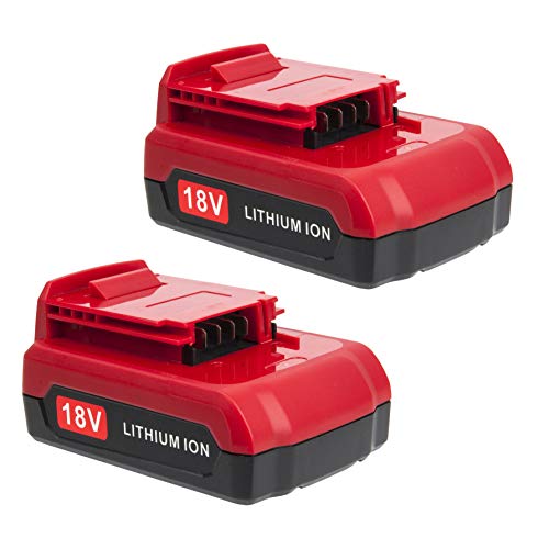 2Packs 18V Lithium Battery and PCXMVC Charger for Porter Cable 18V Battery,Cell9102 Replacement Porter Cable PC18BL PC18BLEX PC18B PC18B-2 18-Volt Cordless Tools Batteries CELL9102