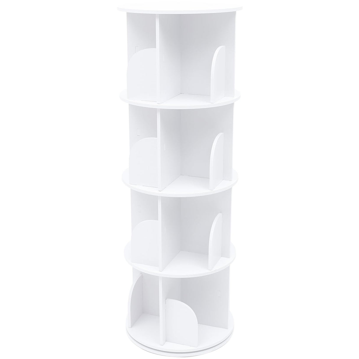 Qiucenmium 4-Tier Rotating Bookshelf Tower for Kids and Adults - Stylish 360° Revolving Bookcase Qiucenmium