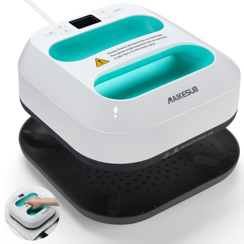 MAIKESUB T-Shirt Heat Press Machine, Portable Heat Press 9.6"X9.6", Iron Press for Sublimation and HTV Vinyl Shirt Press Machine for Hat, Bags, Heating Transfer Projects(Green Heat Transfer Machine) MAIKESUB