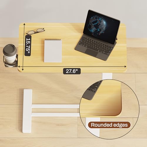 FLEXISPOT Mobile Standing Desk with Wheels Pneumatic Laptop Desk Rolling Computer Cart Movable Height Adjustable Small Sit Stand Desk Computer Workstations Home Use(31.5" W x 17.7" D, Maple) FLEXISPOT