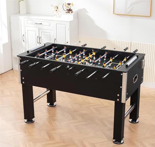 Foosball Table for Kids Adult Size 55",Soccer Game Table,Sturdy Football Table with Balls for Game Room 54.5x29.3x33.9,Game Tables with Cup Holder & Leg Levelers CuisinSmart