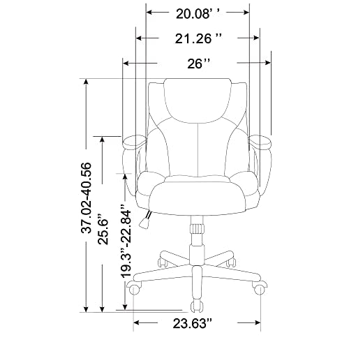 Brenton Studio® Mayhart Vinyl Mid-Back Chair, Black Brenton Studio
