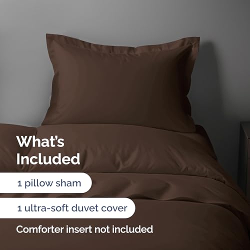 Duvet Cover Twin/Twin XL Size - Extra Soft Twin/Twin XL Size Duvet Cover - Lightweight & Breathable & Fade Free with Zipper Closures and Ties - 68" x 90" Inches - (Brown) Comforter Not Included CGK Unlimited