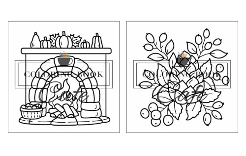 Cozy Autumn: Cute and Cozy Coloring Book for Adults & Teens Featuring Easy and Bold Autumn Designs (Bold and Easy Coloring Books) Majosta