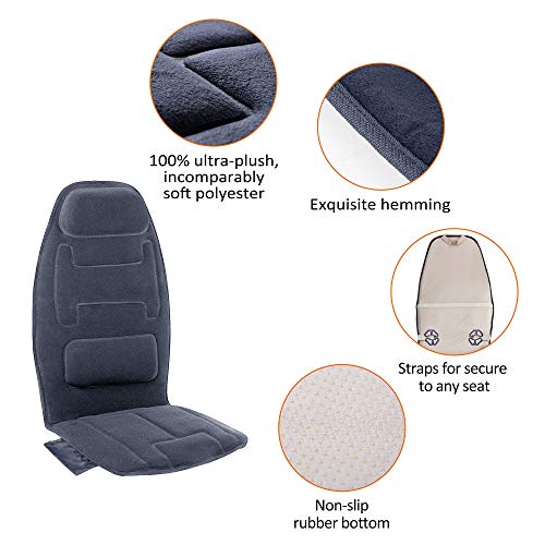 Snailax Massage Seat Cushion with Heat - Extra Memory Foam Support Pad in Neck and Lumbar,10 Vibration Massage Motors, 2 Heat Levels, Back Massager Chair Pad for Back Snailax