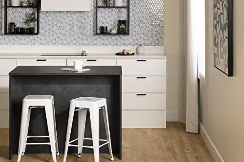 South Shore Myro Kitchen Island, Faux Black Stone and White South Shore