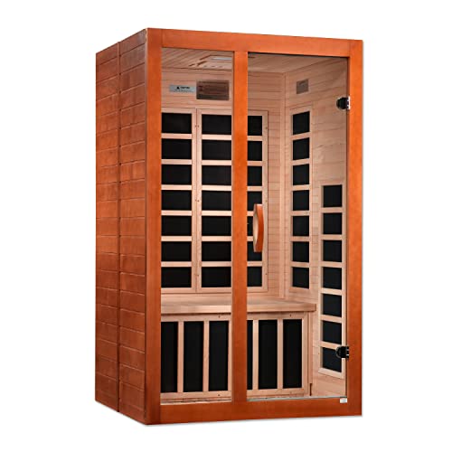 Dynamic Santiago Elite Honey Stain Finish 2-Person Ultra Low EMF (Under 3 MG) FAR Infrared Sauna, Curb Side Delivery DYNAMIC SAUNAS