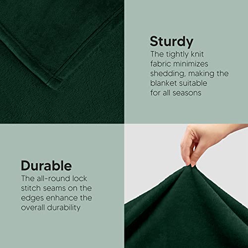 Utopia Bedding Fleece Blanket Queen Size Forest Green 300GSM Luxury Anti-Static Fuzzy Soft Microfiber Bed Blanket (90x90 Inch) Utopia Bedding