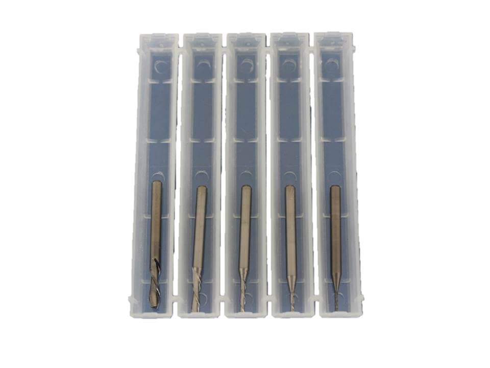 TEMO 5 pc Downcut Inlay Router Bits Set: 1/8 Inch, 3/32 Inch, 1/16 Inch, 3/64 Inch, and 1/32 Inch with Carbide CNC Router Bit End Mill, Ideal for Wood Carving, Slot Mortise, Engraving, Grinding TEMO
