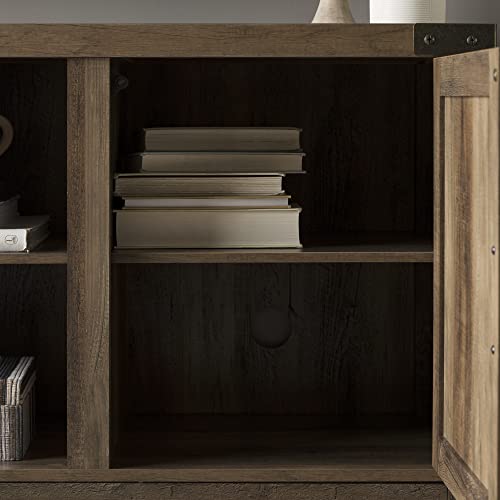 Walker Edison Georgetown Modern Farmhouse Double Barn Door TV Stand for TVs up to 65 Inches, 58 Inch, Rustic Oak Walker Edison