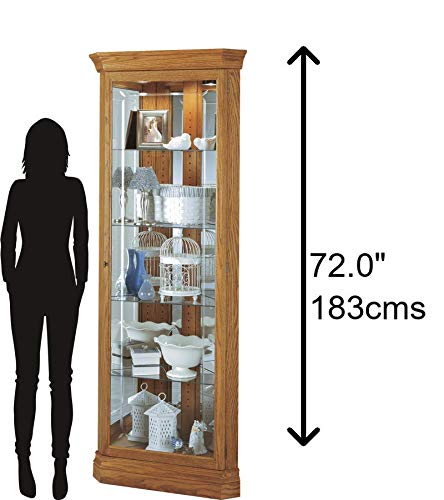 Howard Miller Hammond Curio Cabinet II, Freestanding Storage Cabinets Floor Mount, Pad Lock Metal Shelf with Golden Finish for Decorative Items, Collectibles, Living Room & Office Howard Miller