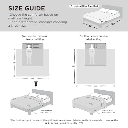 Bedsure Oversized King Comforter - Oversized King Duvet Insert for All Season, Ultra-Soft Down Alternative Comforter, Blanket for Bed, with 4 Tabs, Machine Washabl, Linen, 116x98 in Bedsure