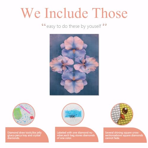 Kaleidoscope Floral pattern-107742 Diamond Painting Kits, DIY 5D Paint for Adults Kids, Full Drill Crystal Diamond Drawing Suitable for Home Wall Decoration Fhuyiks