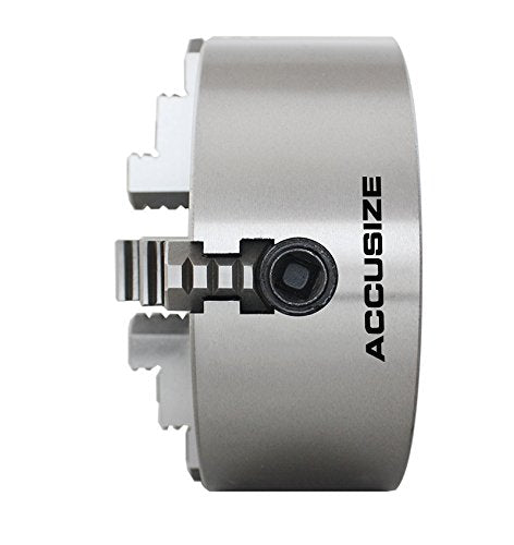 Accusize Industrial Tools 6'' 4-Jaw Independent Lathe Chucks, Plain Back, Semi-Steel Body, Including 1 Set Of Reversible Jaws, 0557-0006 Accusize Industrial Tools