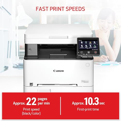 Canon Color imageCLASS MF652Cw - Wireless Laser Printer, Multifunction with Scanner, Copier, Mobile Ready, 3 Year Limited Warranty, 22 PPM Color, White Canon