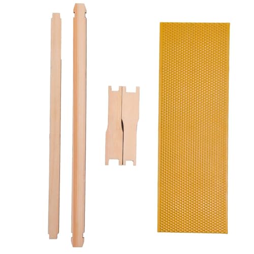 Honey Lake 10 Frame Medium Super Bee Hive Box, Langstroth Beehive Super Honey Bee Box Dipped in 100% Beeswax Include Beehive Frames and Waxed Foundations for Beginners Beekeepers (Unassembled) Honey Lake