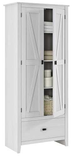 SystemBuild Evolution Farmington 30 inch Wide Storage Cabinet, Ivory Pine Ameriwood Home