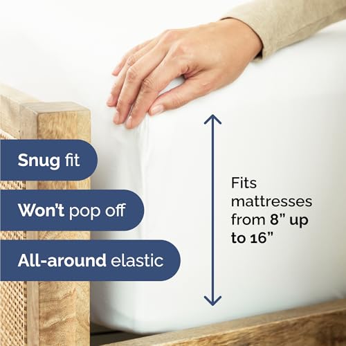 Twin 4 Piece Sheet Set - Comfy Breathable & Cooling - Ultra Soft Hotel Luxury Bedding Set with 8-16 Inch Deep Pockets - 1 Flat & 1 Fitted Sheet & 2 Pillowcases - Cozy, Wrinkle Free & Easy Care - White CGK Unlimited