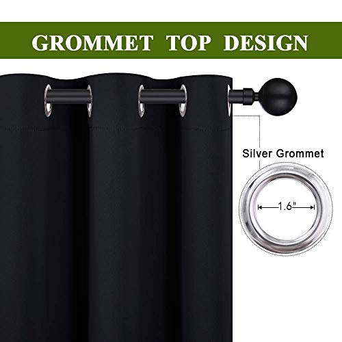 NICETOWN Room Separating Divider, Room Divider Curtain Screen Partition, Function Thermal Blackout Patio Door Panel, Sliding Door Insulated Curtain for Patio, Black, 8.3ft Wide x 10ft Long NICETOWN