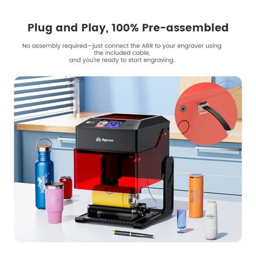 Algolaser Rotary Roller for Pixi Laser Engraver – Y-Axis Rotary Module for Cylindrical Object Engraving – Compatible with LightBurn, LaserGRBL – No Laser Function AlgoLaser