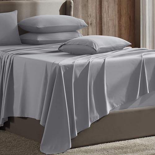 Hearth & Harbor Extra Deep Pocket Sheet Sets, Luxury Soft 6 Piece Bed Sheet Set Fits Mattress 18-24 Inches - Queen, Grey Hearth & Harbor