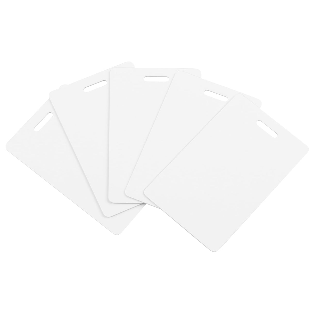 20 Pack Premium Blank PVC Cards with Slot Punch on Short Side - Vertical Slot Punch Blank ID Cards- CAETOUNG CR80 30 Mil Graphic Quality White Plastic Cards for Photo ID Badge Printers CAETOUNG