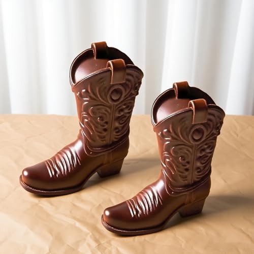 Japleed Cool Boot Shape Candle Molds, 3D Cowboy Chocolate Molds, Cowboy Boot Silicone Molds for Resin Candle Soap Wax Making, Silicone Fondant Jelly Ice Cake Decoration Mold for Crafts Baking Tool