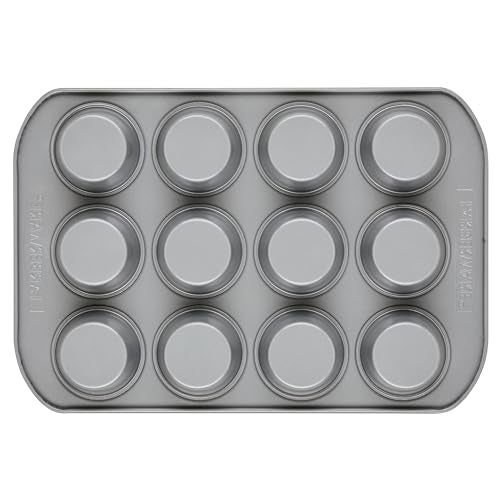 Farberware Nonstick Bakeware 12-Cup Muffin Tin / Nonstick 12-Cup Cupcake Tin - 12 Cup, Gray Farberware