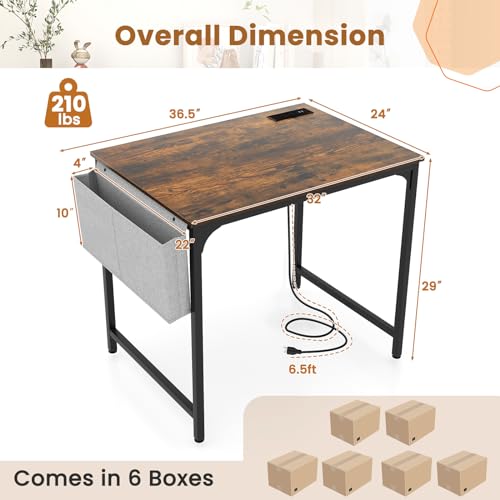 Giantex 16 FT Conference Table with Charging Station, 6 PCS 32" x 24" Rectangular Meeting Room Desk with Storage Bag & Hook, Space Saving Seminar Table, Modern Office Computer Desk for 8 People Giantex