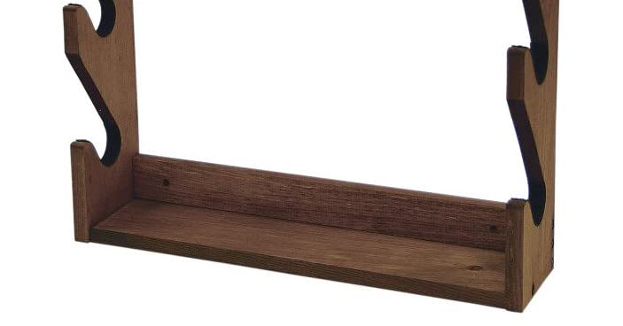 Evans Sports Four-Gun Unassembled Wall Mount Wooden Gun Display Rack with Tray for Accessories Evans Sports