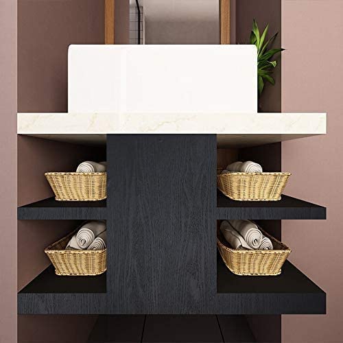 Black Wallpaper - Wood Peel and Stick Wallpaper – Black Wood Self-Adhesive & Removable Wall Paper for Countertop Furniture Kitchen Wall, Countertop Contact Paper, Easy to Clean, 17.7” × 118” Vinyl tiltil