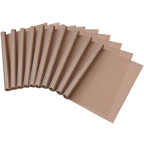Selizo 10 Pack Teflon Sheet for Heat Press Transfer Sheet Non Stick 12''x16'' Heat Press Transfer Paper Heat Resistant Craft Mat selizo