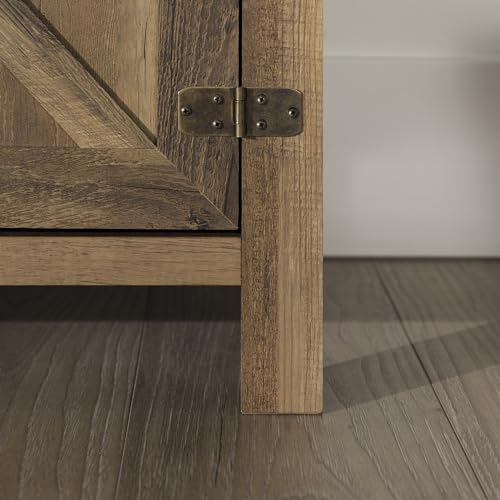 Walker Edison Georgetown Modern Farmhouse Double Barn Door TV Stand for TVs up to 80 Inches, 70 Inch, Rustic Oak, Without Fireplace, 15.75 x 70 x 24 inches Walker Edison