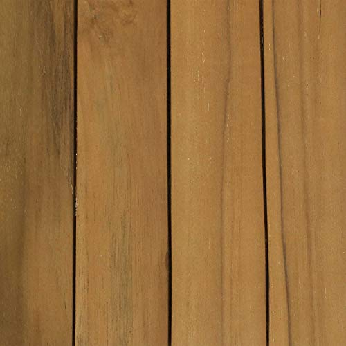 Sunnydaze Solid Teak Outdoor Dining Table - Light Brown Wood Stain Finish - Square - 32 Inches Long - Patio, Deck, Lawn, Garden, Terrace or Backyard Use Sunnydaze