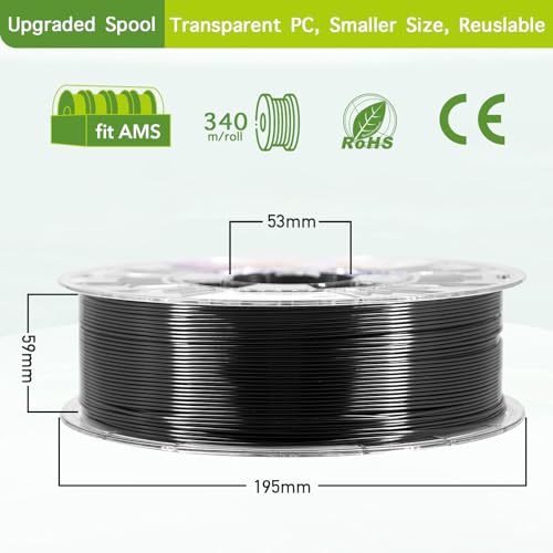 YXPOLYER PLA Plus Filament Food-Grade pla+ PLA Plus 3D Printing Filament 1.75 mm 1kg 2.2lbs with Reusable PC Spool, Modified 3D Printer Filament for Most FDM 3D Printers yxpolyer